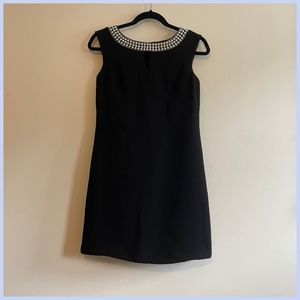 [TAHARI] Little Black Dress with Pearl Boat Neck - 2P